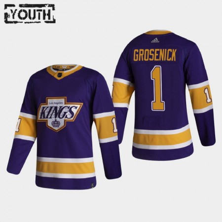 Kinder Eishockey Los Angeles Kings Trikot Troy Grosenick 1 2020-21 Reverse Retro Authentic
